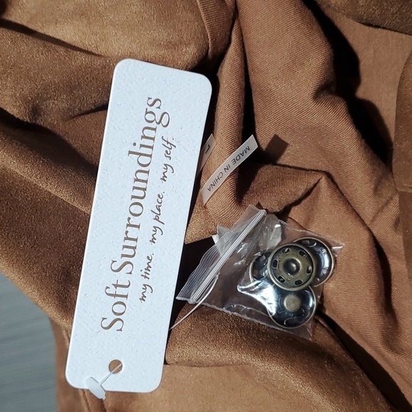 SOFT SURROUNDINGS SADDLE SIMPLY SOFT SKIRT CAMEL COLOR SNAP BUTTON LARGE - Picture 8 of 8